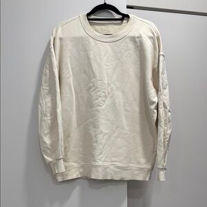 Lululemon Athletica Cream Crewneck Sweater with Ribbed Details